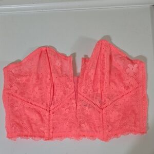 Victoria's Secret Bright Pink Lace Top